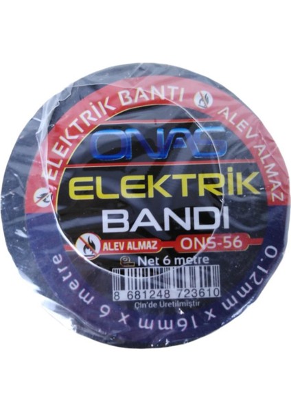 Siyah Elektrik Bandı 6 m - 10 Lu fiyatları