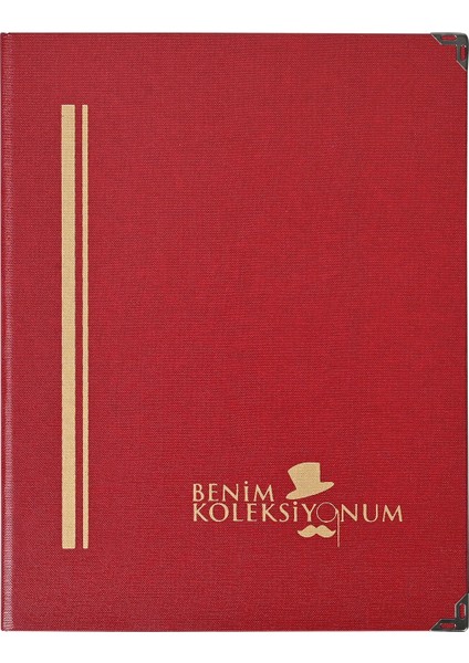 Pul Defteri Albümü 6 Yaprak 12 Sayfa Beyaz Zemin Kapak Bordo