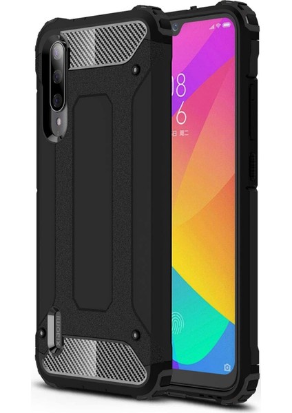 Xiaomi Mi A3 Kapak Çift Katmanlı Zırh Tank Kılıf - Siyah
