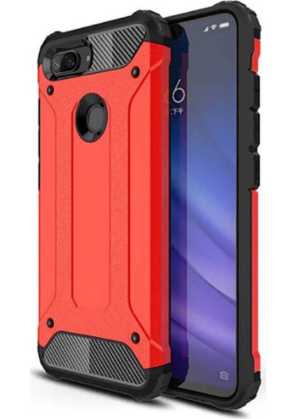 Xiaomi Mi 5x Kapak Çift Katmanlı Zırh Tank Kılıf - Kırmızı