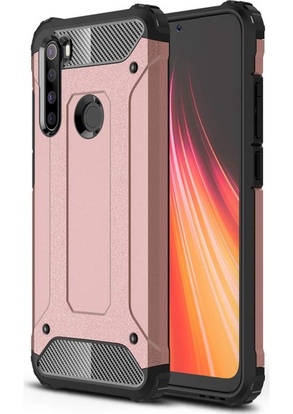 Xiaomi Redmi Note 8 Kapak Çift Katmanlı Zırh Tank Kılıf - Rose Gold