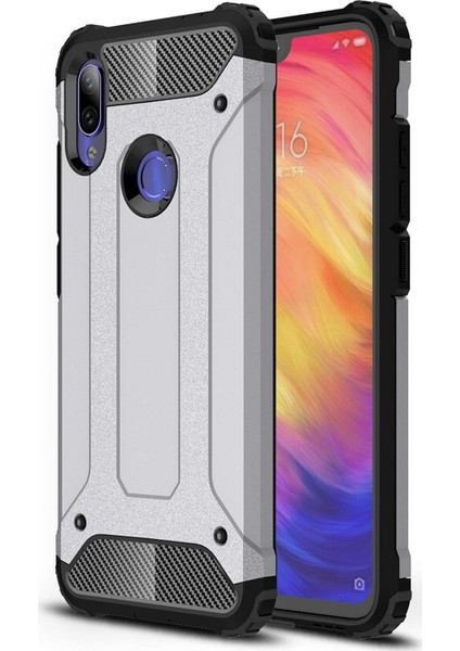 Xiaomi Redmi 7 Kapak Çift Katmanlı Zırh Tank Kılıf - Gri