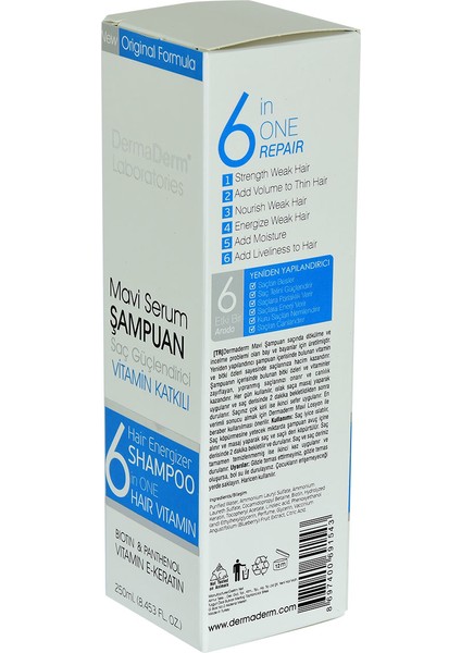 Mavi Serum Şampuanı Biotin Panthenol Vitamin E-Keratin 250 ml