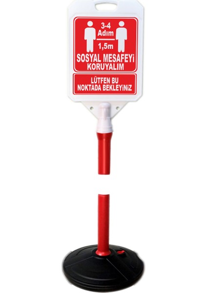 Lütfen Bu Noktada Bekleyin Uyarı Bariyer Dubası