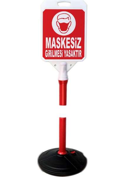 Maskesiz Girilmesi Yasaktır Uyarı Bariyer Dubası