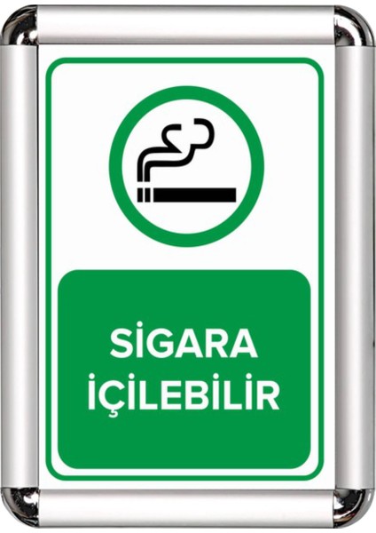 Sigara Içilebilir A3 Cerceveli Uyarı ve Yönlendirme Levhası