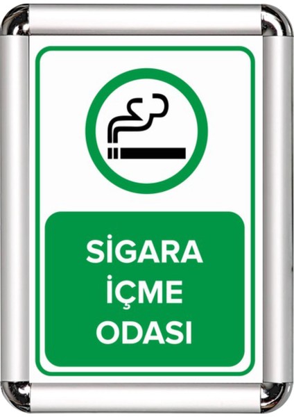 Sigara Içme Odası A3 Cerceveli Uyarı ve Yönlendirme Levhası