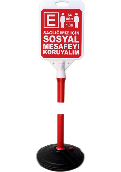 Sosyal Mesafeyi Koruyalım Bariyer Uyarı Dubası