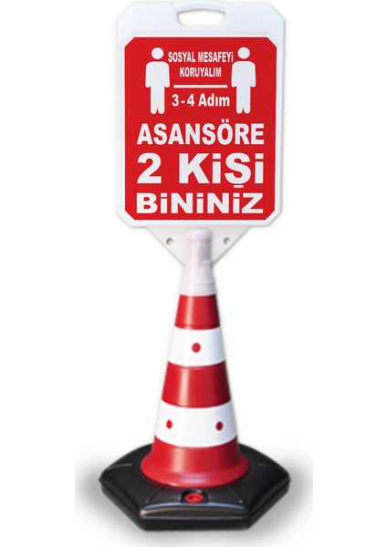Asansöre 2 Kişi Bininiz Sosyal Mesafe Uyarı Dubası