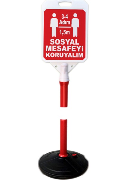 Sosyal Mesafe 1.5 Metre Uyarı Bariyer Dubası