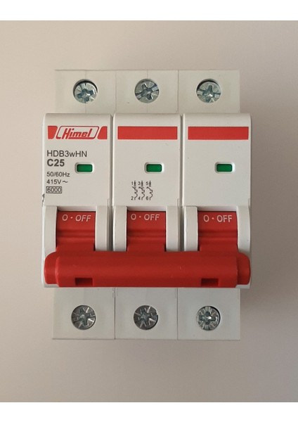3X25A 6ka C Tipi Otomatik Sigorta -- HDB3WHN3C25