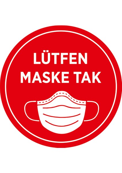 Maske Tak Sticker Afiş Duvar İçin 25 x 25 cm Syl16