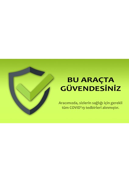 Araç Güvenlidir Covid Etiketi
