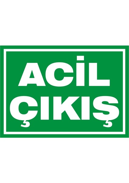 İzmir Serifgari Acil Çıkış 2.6 mm PVC Uyarı Levhası 17,5 x 25 cm