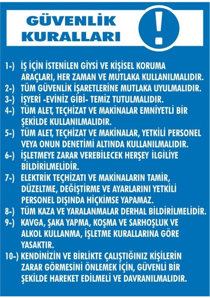 İzmir Serifgari Açık Alanda Sıvı Ve Gaz Madde Depolama Talimatı (....) (Kendinden Yapışkanlı Etiket) 17,5 x 25 cm