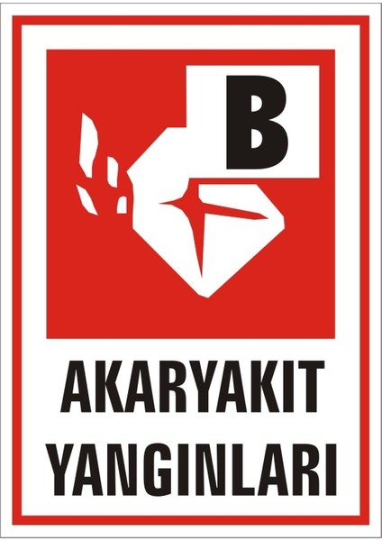 İzmir Serifgari Akaryakıt Yangınları Galvaniz Uyarı Levhası 17,5 x 25 cm