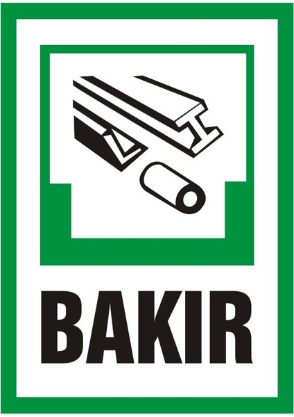 İzmir Serifgari Bakır Galvaniz Uyarı Levhası 17,5 x 25 cm