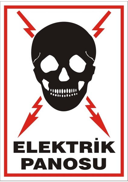 İzmir Serifgari Elektrik Panosu 2.6 mm PVC Uyarı Levhası 17,5 x 25 cm