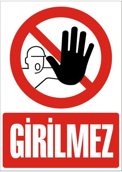İzmir Serifgari Girilmez (Görsel) (Kendinden Yapışkanlı Etiket) 17,5 x 25 cm