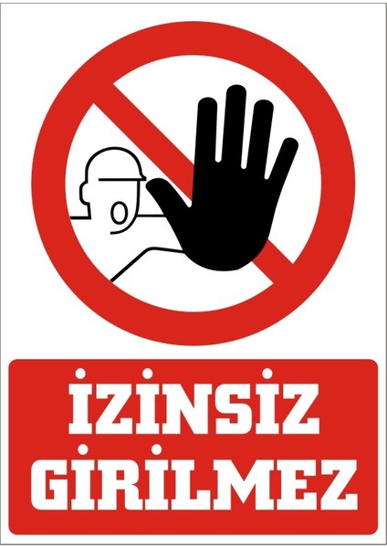 İzmir Serifgari İzinsiz Girilmez (Görsel) (Kendinden Yapışkanlı Etiket) 17,5 x 25 cm
