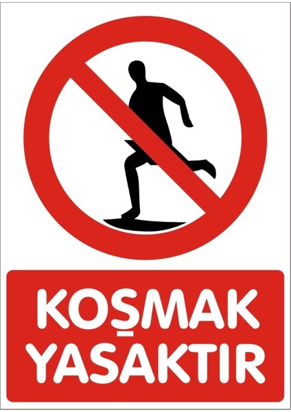 İzmir Serifgari Koşmak Yasaktır (Kendinden Yapışkanlı Etiket) 17,5 x 25 cm