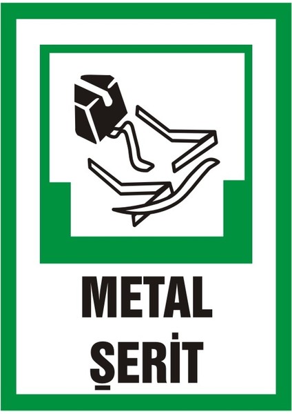 İzmir Serifgari Metal Şerit Galvaniz Uyarı Levhası 17,5 x 25 cm