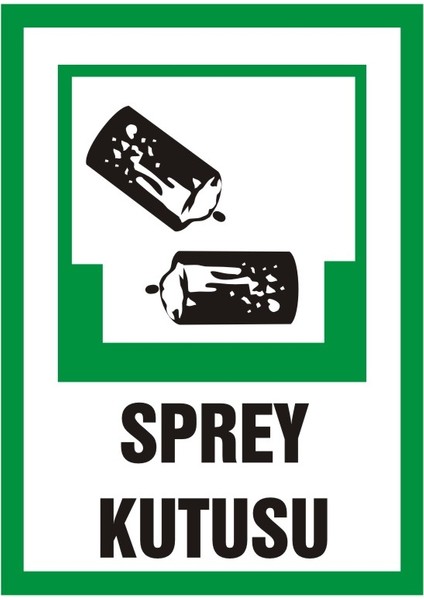 İzmir Serifgari Sprey Kutusu Galvaniz Uyarı Levhası 17,5 x 25 cm