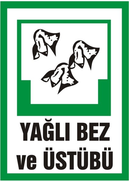İzmir Serifgari Yağlı Bez Ve Üsütübü Galvaniz Uyarı Levhası 17,5 x 25 cm