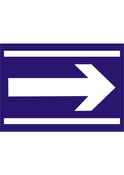 İzmir Serifgari Yönlendirme Lacivert Ok İşareti 2.6 mm PVC Uyarı Levhası 17,5 x 25 cm