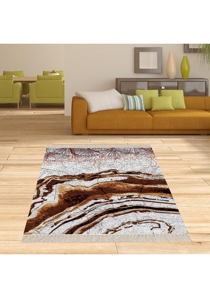 Mermer Desenli Dijital Baskı Yıkanabilir Kaymaz Taban Modern Salon Halısı ve Yolluk