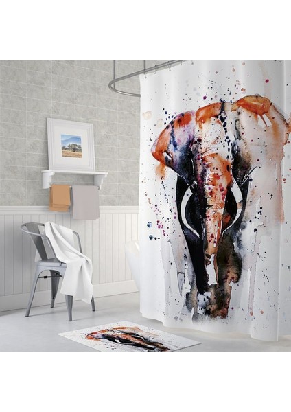 Tropik Elephant Banyo Duş Perdesi Tek Kanat 1 x 180 x 200