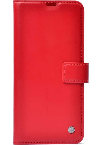 Samsung Galaxy M31S Kılıf Kar Delüx Cüzdan Kartvizitli Kopçalı Kırmızı