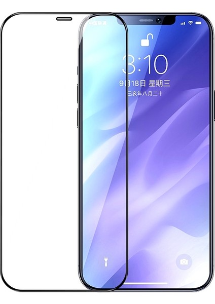 Apple iPhone 12 Pro Max Full Kapatan Fiber Nano Ekran Koruma Siyah