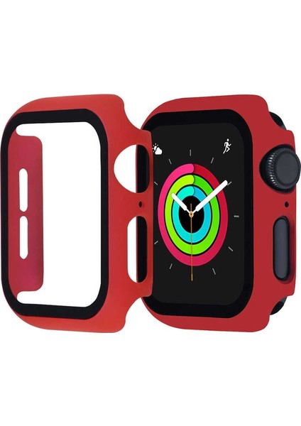 Apple Watch 6 40 mm Ekran Koruyucu Full Glue Gard Renkli Kırmızı