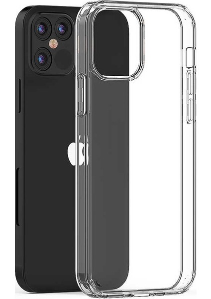 Apple iPhone 12 Pro Kılıf Coss Şeffaf Sert Kapak + Nano Glass Renksiz