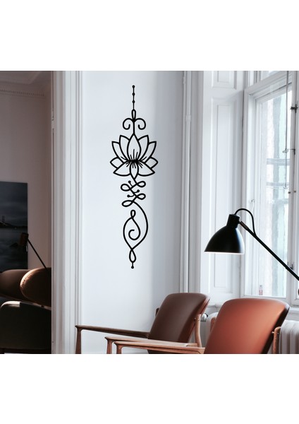Uzun Lotus Deseni Metal Tablo