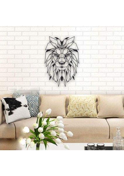 Ayrıntılı Aslan Metal Tablo