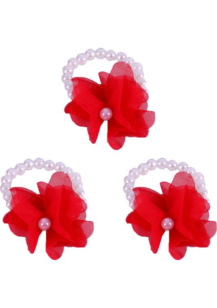 Kına Gecesi Nedime Bilekliği Incili Güllü Kırmızı 10 Ad