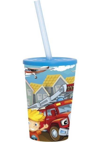 340 cc Desenli Pipetli Bardak