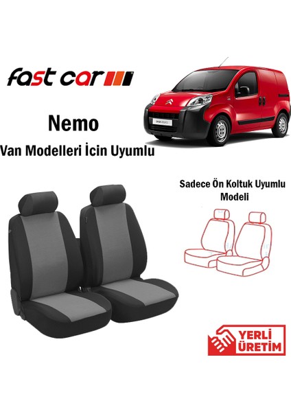 Nemo Van Oto Koltuk Kılıfı Ön İki Koltuk İçin Siyah Gri fiyatları