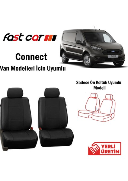 Connect Van Oto Koltuk Kılıfı Ön İki Koltuk İçin Siyah