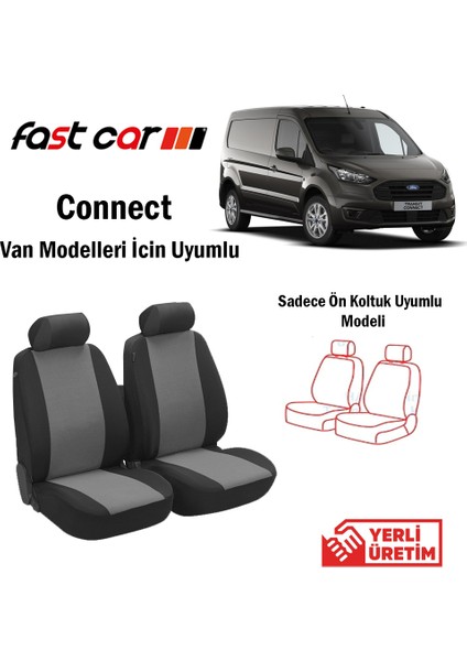 Connect Van Oto Koltuk Kılıfı Ön İki Koltuk İçin Siyah Gri fiyatları
