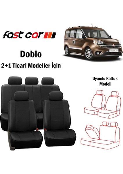 Doblo Oto Koltuk Kılıfı Arka 2+1 Koltuk Modeli Siyah