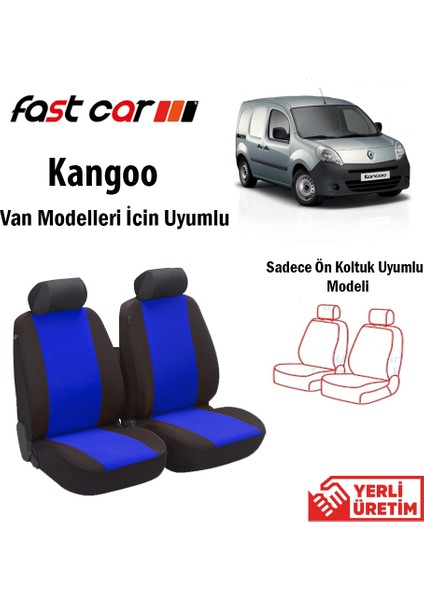 Kangoo Van Oto Koltuk Kılıfı Ön İki Koltuk İçin Siyah Mavi