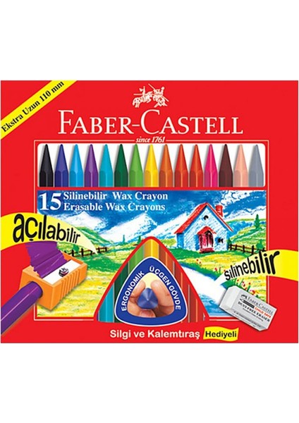 Faber-Castelll Silinebilir Mum Boya 15 Renk