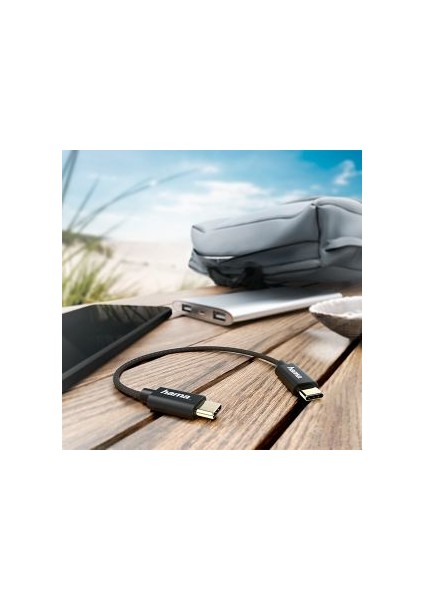 183333 0.2m USB-C - USB-C Şarj/Data Kablosu – Siyah