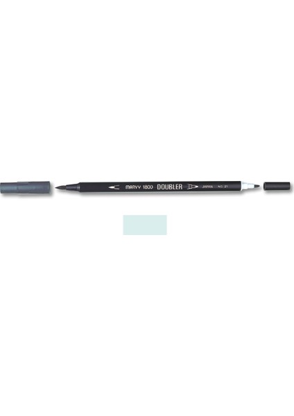 1800-51 Çift Uçlu Brush Pen Fırça Kalem Aqua Gri