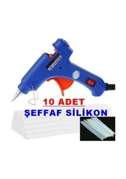 80W Sıcak Silikon Tabancası Anahtarlı + 10 Adet Silikom Mum
