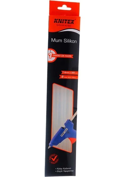 Çubuk Mum Silikon Şeffaf 8 Adet Ince 7,4 x 30 cm 10W ve 20W Için