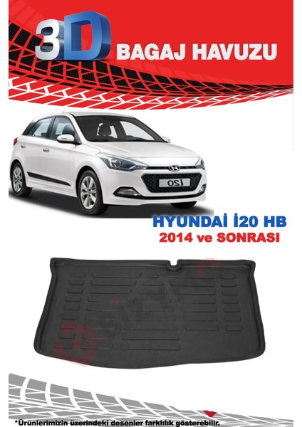 Hyundaı I20 Hb 3D Bagaj Havuzu Siyah 2014- ve Sonrası